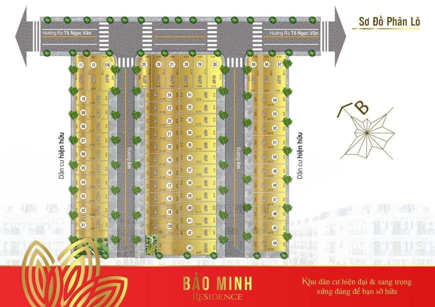 Mặt bằng phân lô tổng thể dự án Bảo Minh Residence Quận 12