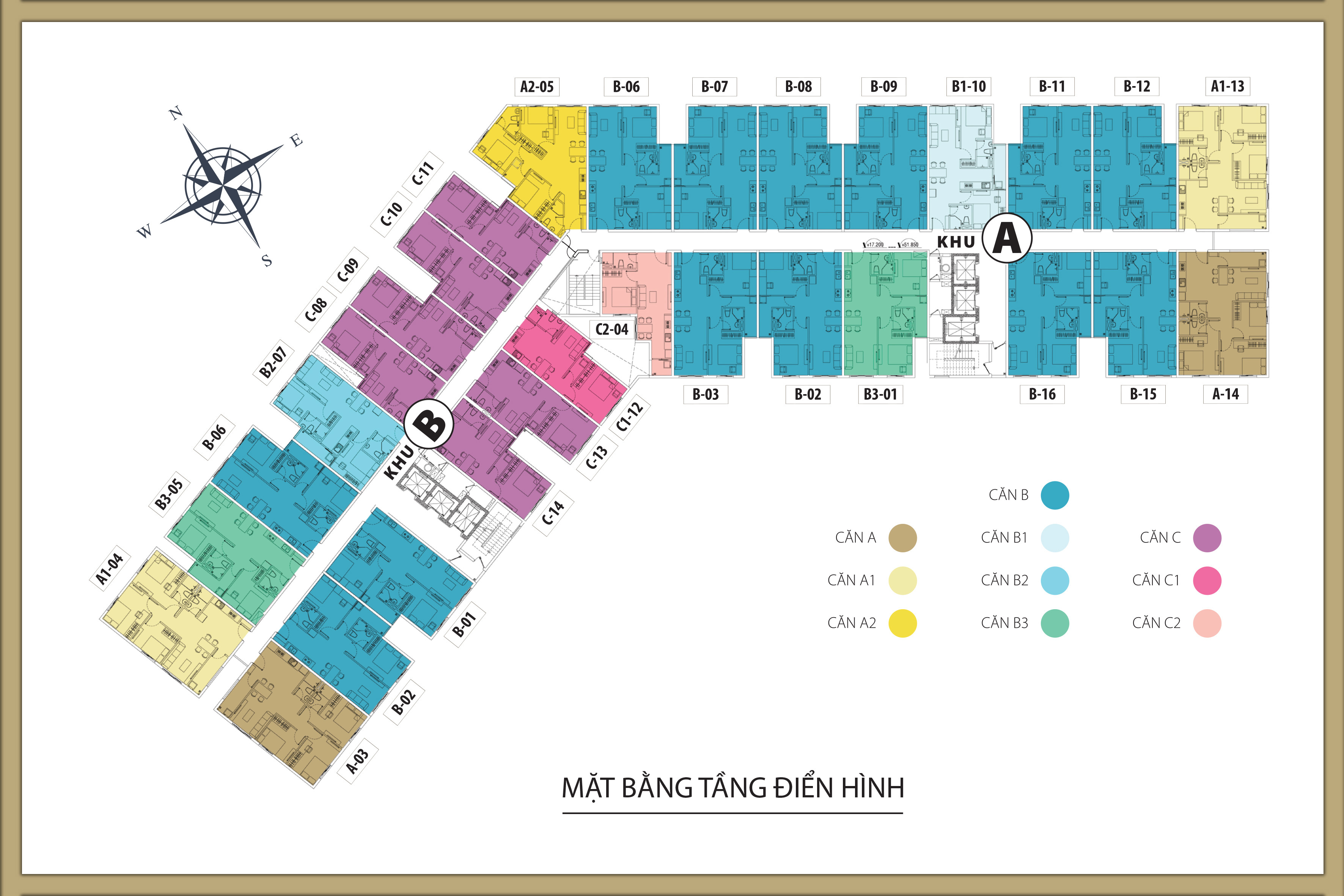 Mặt bằng tầng điển hình căn hộ Saigon Homes