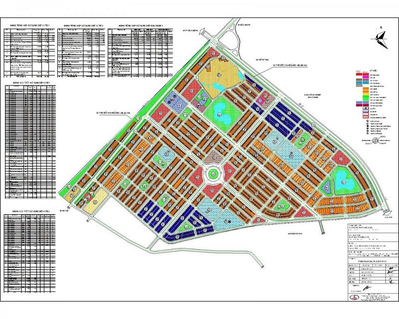 Mặt bằng tổng thể chi tiết dự án khu đô thị Đình Trám Sen Hồ thể hiện rõ phân khu