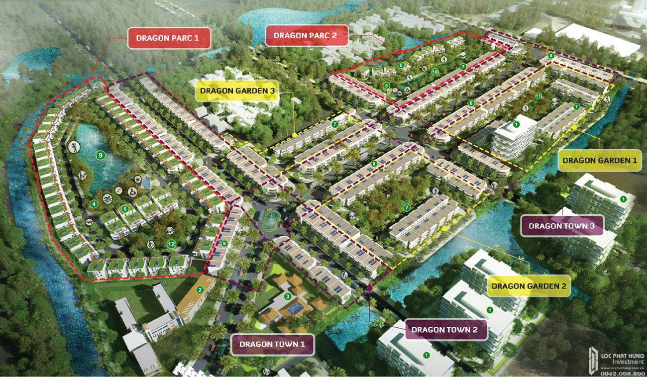 Mặt bằng tổng thể dự án biệt thự Dragon Parc 2
