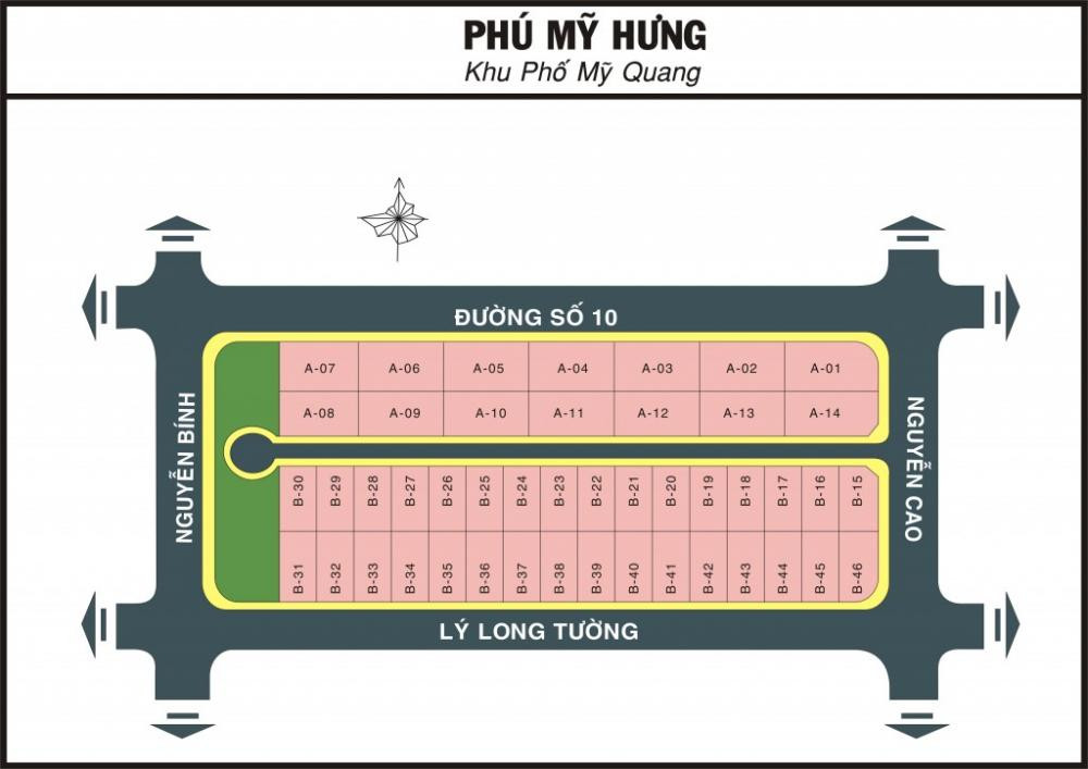 Mặt bằng tổng thể dự án khu biệt thự Mỹ Quang Phú Mỹ Hưng