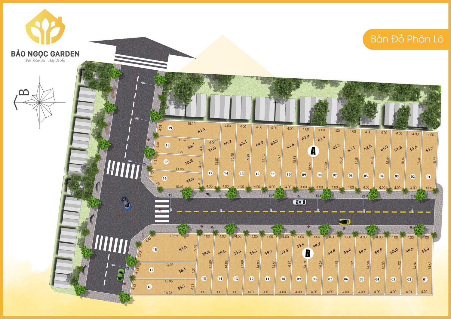 Mặt bằng tổng thể dự án nhà phố Bảo Ngọc Garden