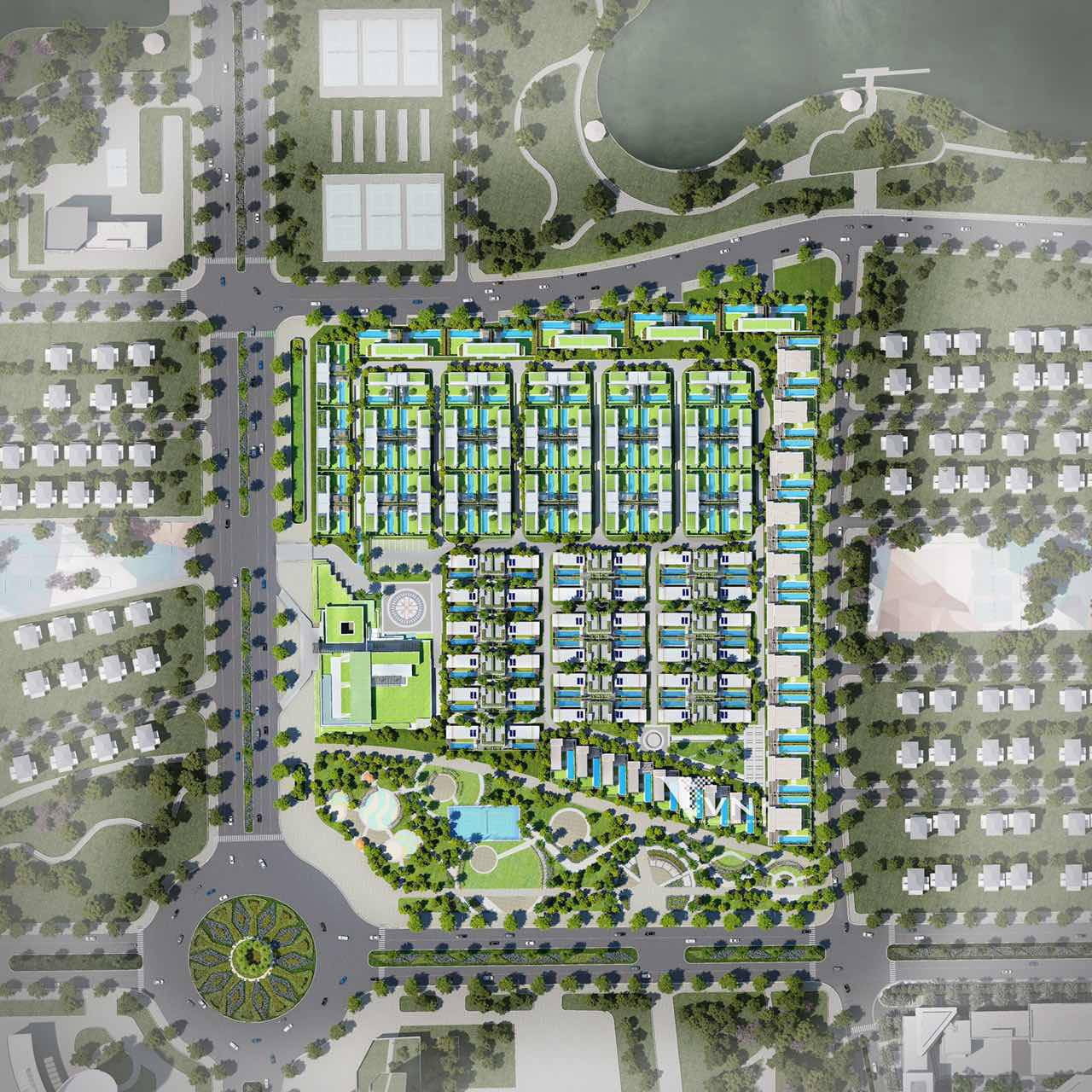 Mặt bằng tổng thể quy hoạch dự án Sailing Club Villas Phú Quốc với các phân khu biệt thự