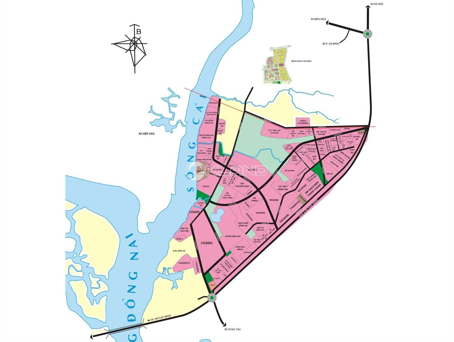 Mặt bằng tổng thể quy hoạch Khu công nghiệp Biên Hòa 2