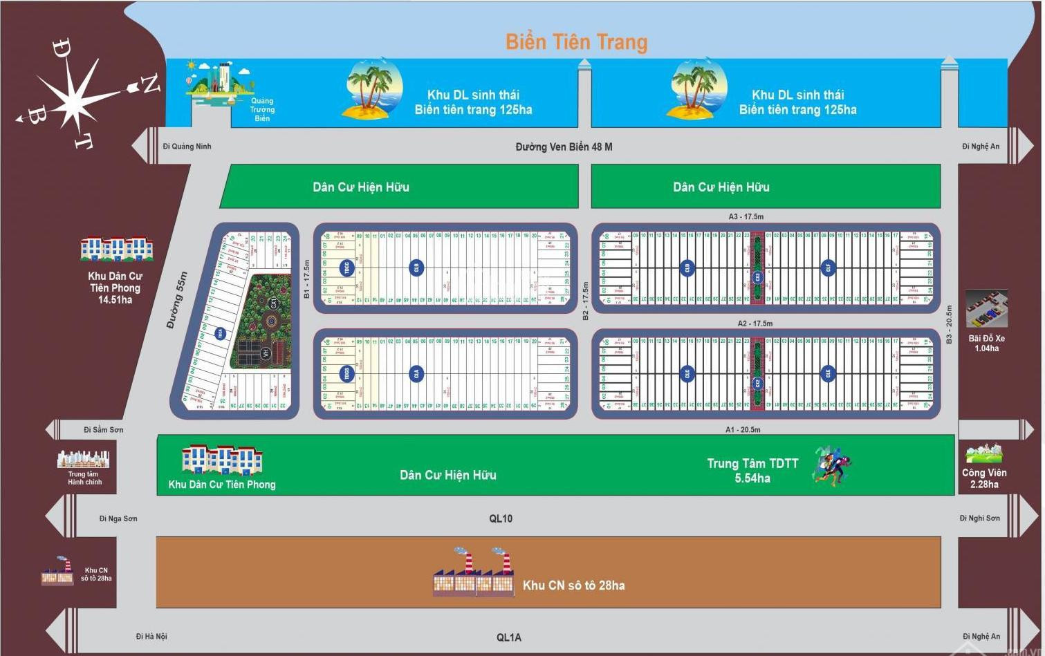 Mặt bằng tổng thể quy hoạch Khu đô thị biển Tiên Trang
