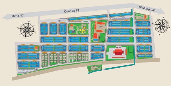 Mặt bằng tổng thể quy hoạch Khu đô thị Km8 Quang Hanh Cẩm Phả