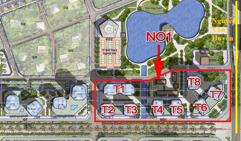 Mặt bằng tổng thể quy hoạch tòa nhà Lạc Hồng Lotus N01-T5