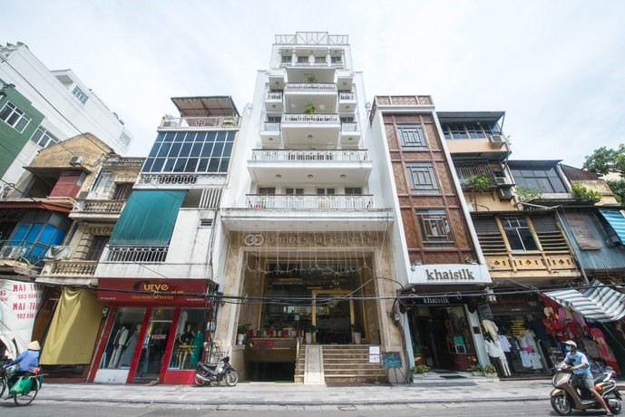 Mặt bằng tổng thể và kiến trúc đêm của Khách sạn Hanoi Center Silk Hotel &amp; Travel