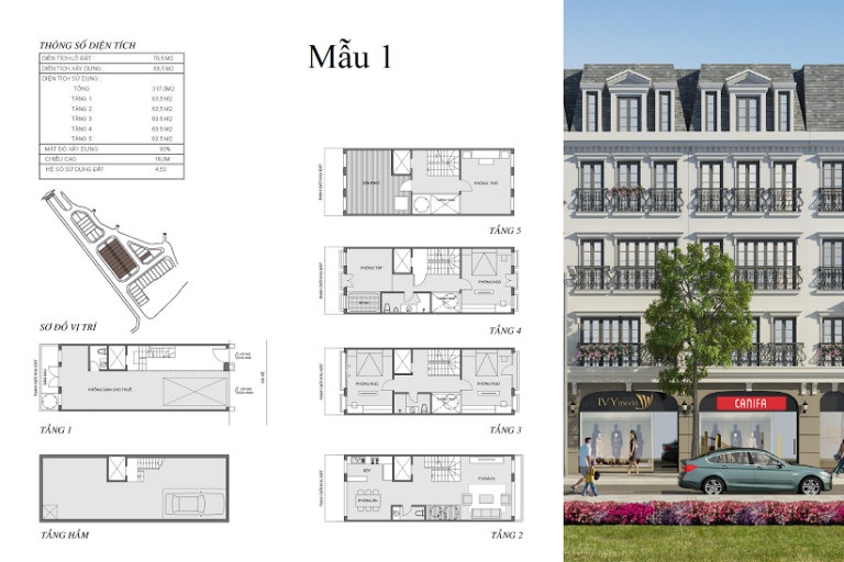 Mẫu biệt thự số 1 tại dự án Five Star Mỹ Đình