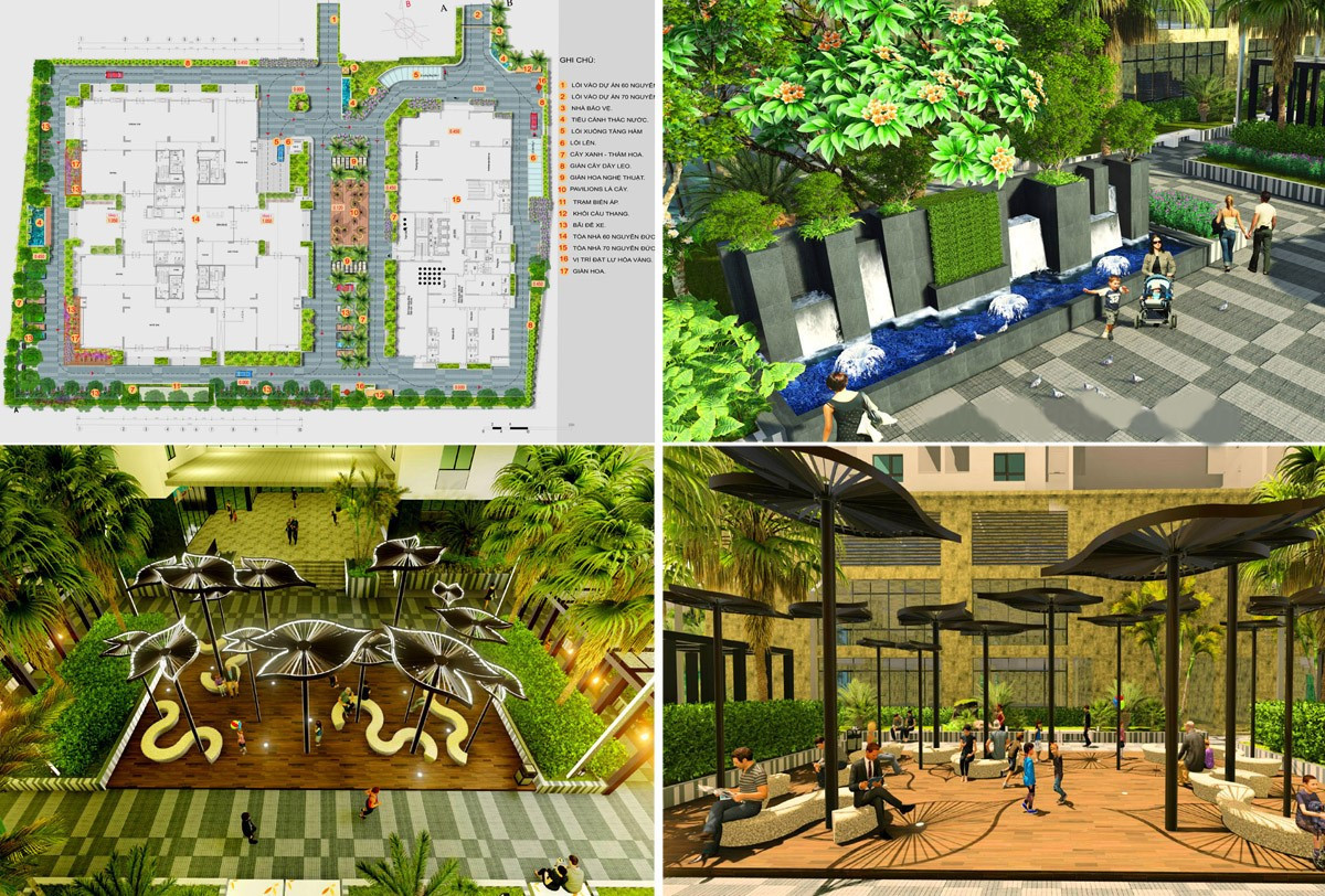 Nội thất phòng khách hiện đại tại căn hộ HUD3