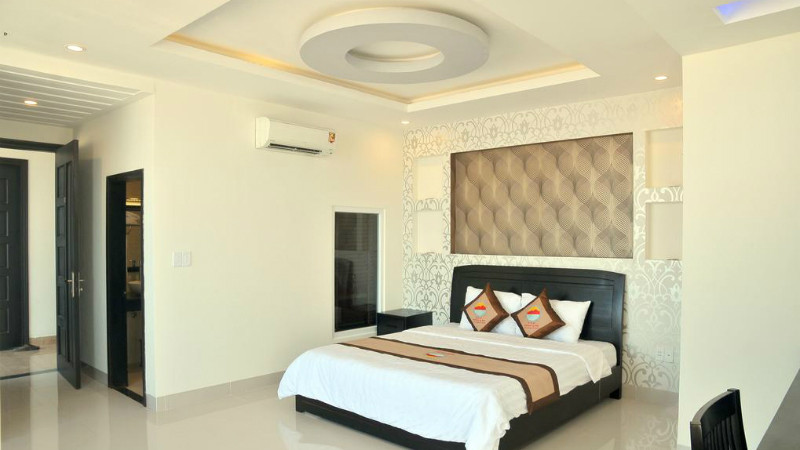 Nội thất phòng nghỉ hiện đại và tiện nghi tại Khách sạn Central Quảng Ngãi