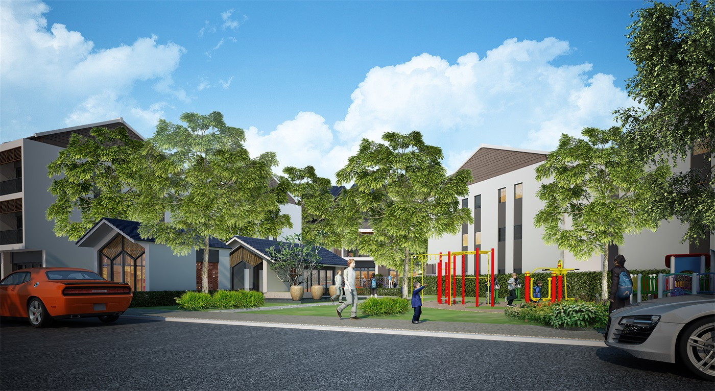 Phối cảnh dãy nhà Khu dân cư Central Garden