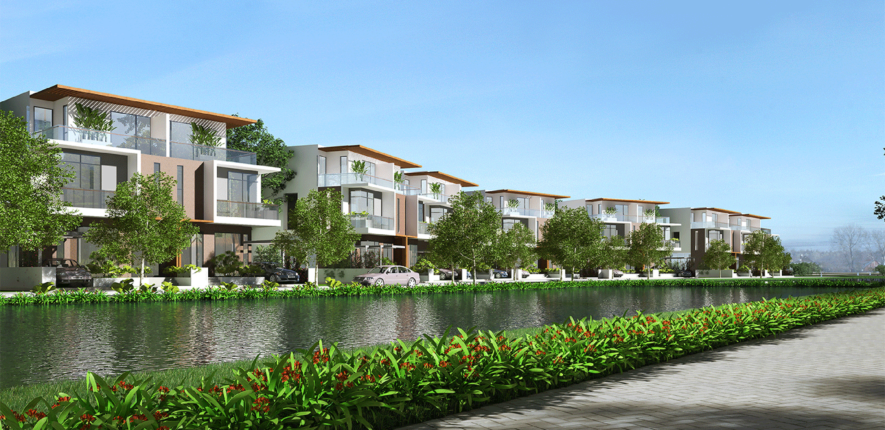 Phối cảnh nhà mẫu hiện đại tại Dragon Village Quận 9