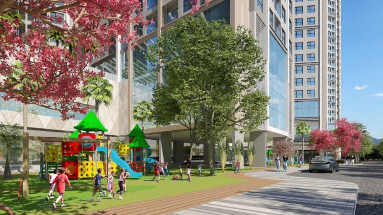 Phối cảnh shophouse tại dự án Hoàng Huy Commerce