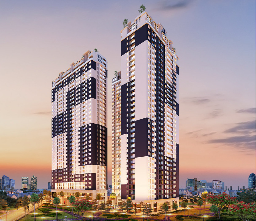 Phối cảnh toàn cảnh căn hộ C Sky View nhìn từ trên cao