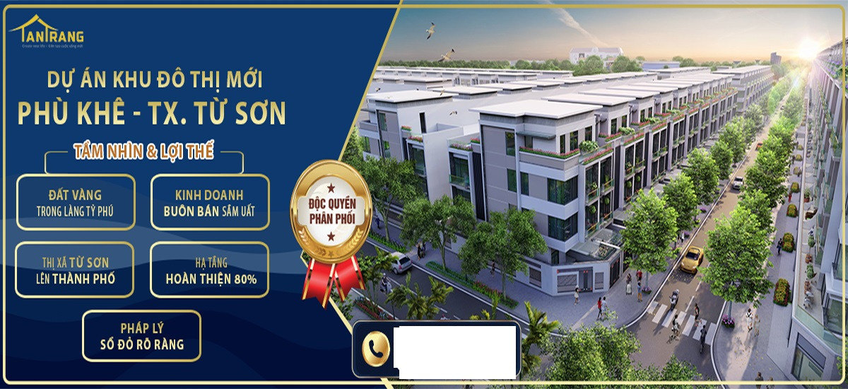 Phối cảnh tổng quan dự án Khu đô thị Phù Khê Từ Sơn