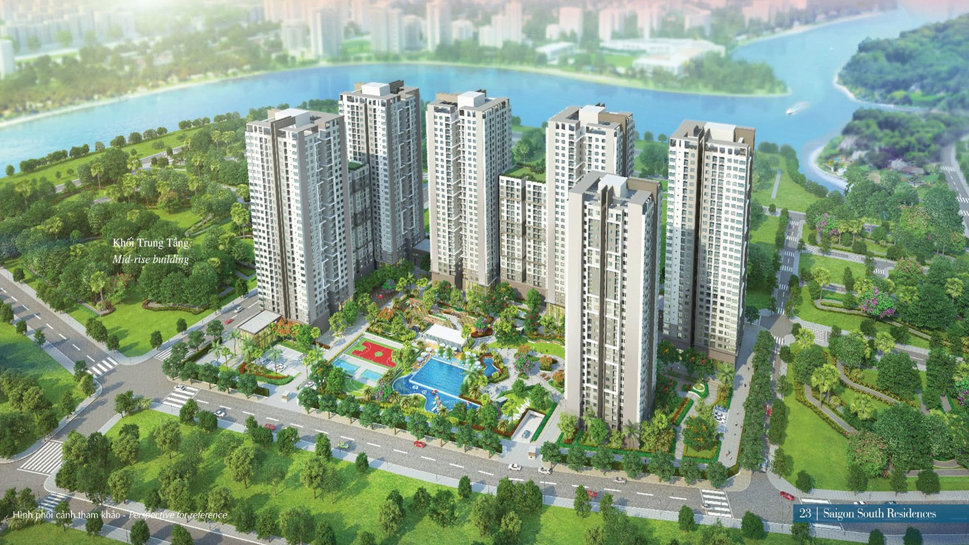 Phối cảnh tổng thể dự án căn hộ Saigon South Residences
