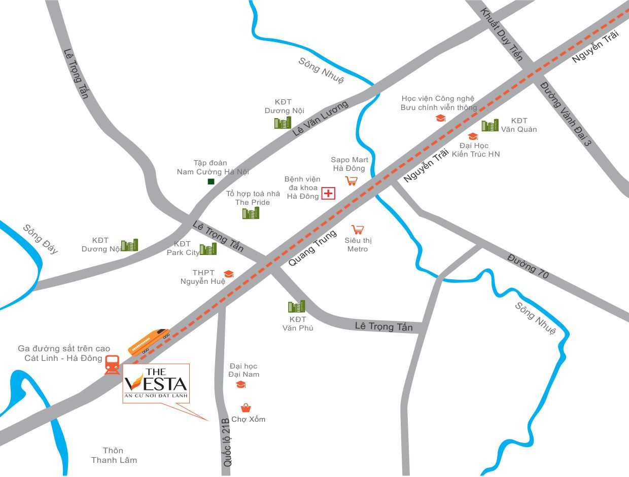 Phối cảnh tổng thể dự án căn hộ The Vesta tại Hà Đông