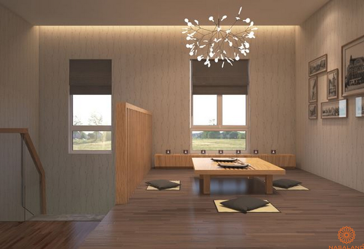 Phòng khách biệt thự Valora Fuji với thiết kế mở và ánh sáng tự nhiên