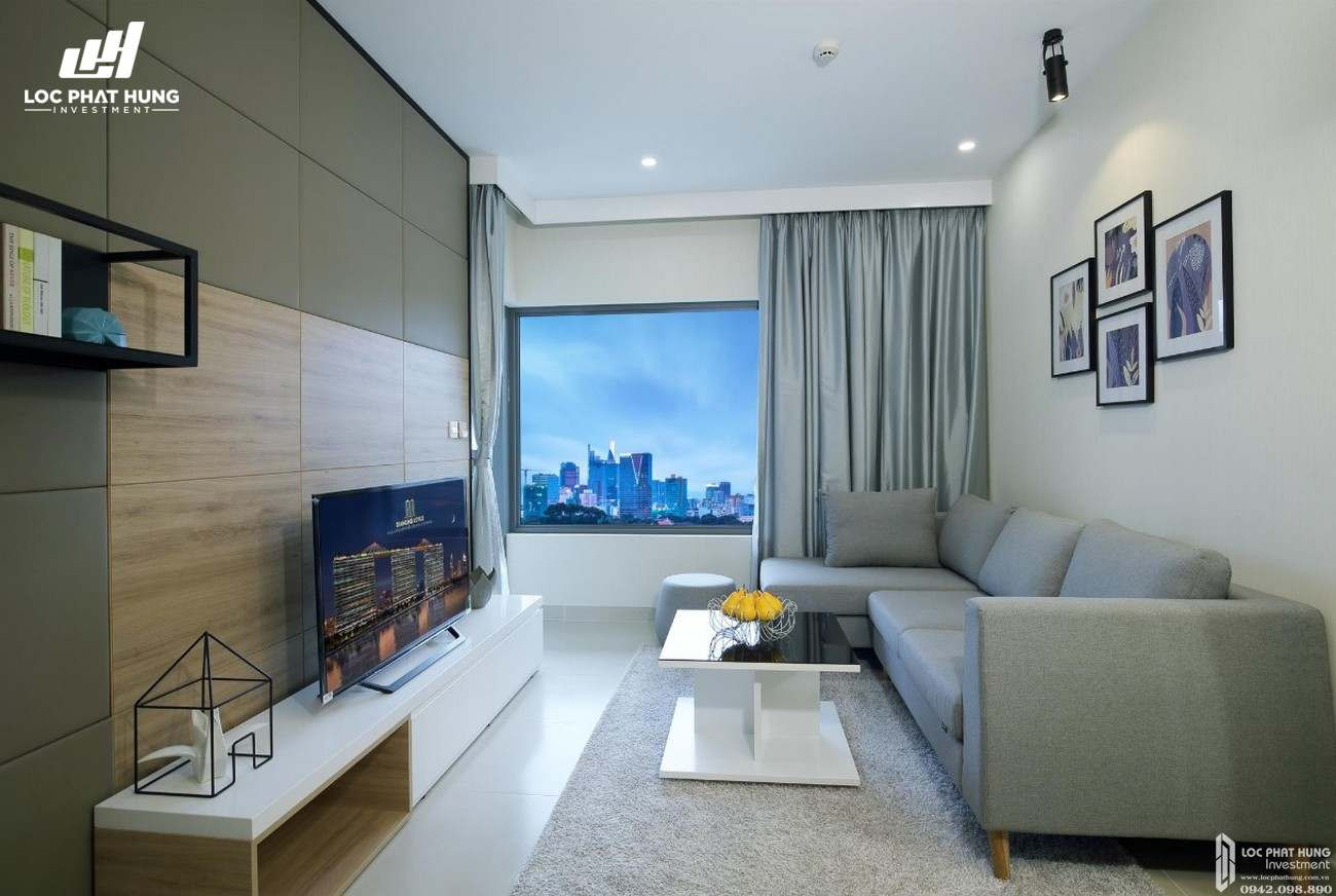 Phòng khách sang trọng của căn hộ Diamond Lotus Riverside