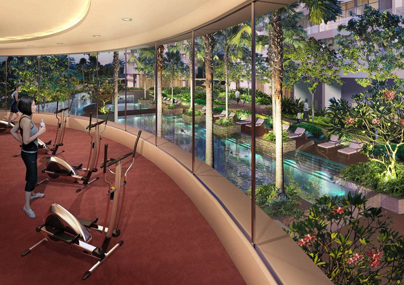 Phòng tập gym hiện đại tại chung cư Lạc Hồng Lotus N01-T5