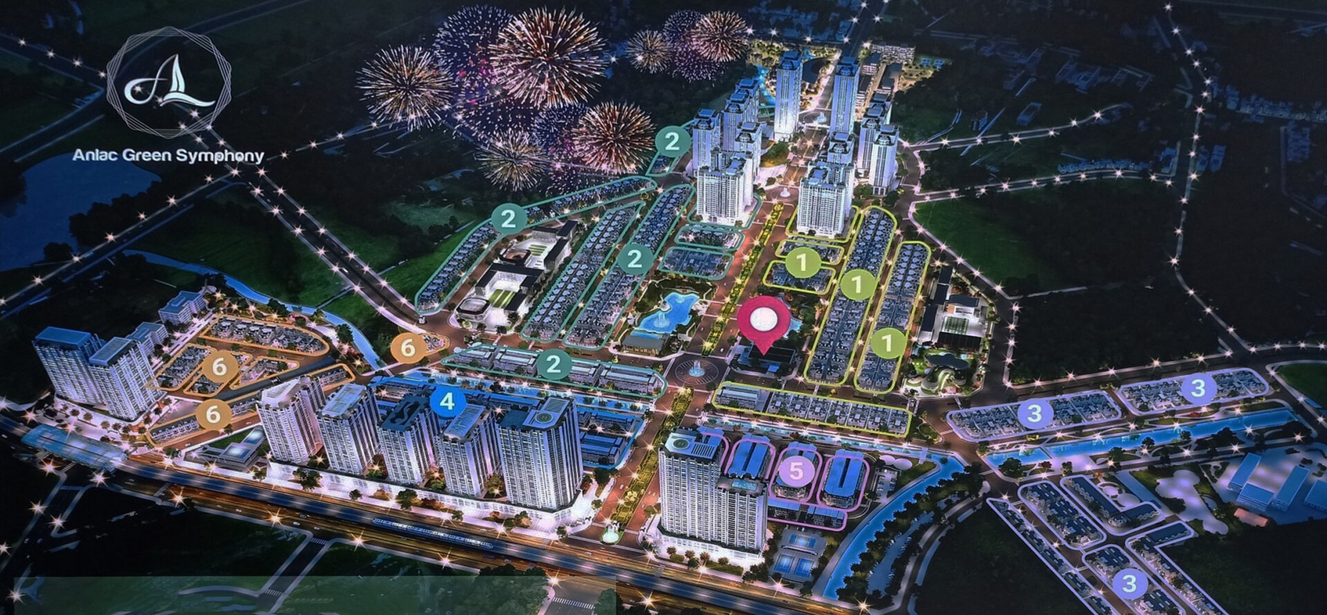 Quang cảnh tổng thể Khu đô thị An Lạc Green Symphony xanh mát