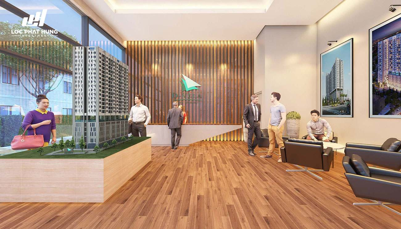 Sảnh đón khách sang trọng của căn hộ D-Vela Phú Thuận