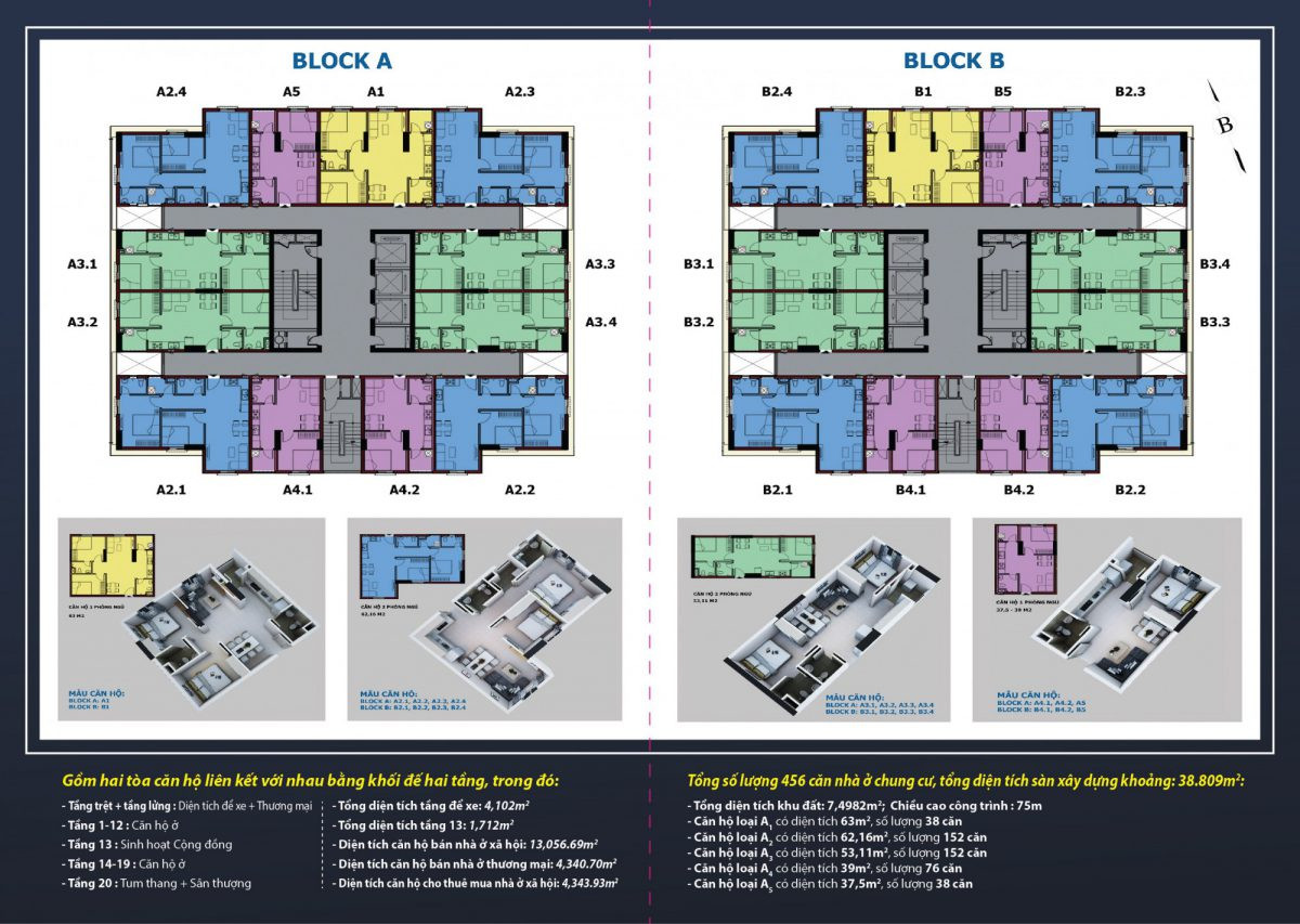 Sơ đồ mặt bằng tổng thể của một tầng căn hộ trong dự án chung cư