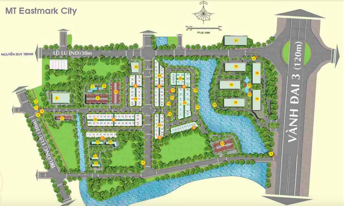 Sơ đồ mặt bằng tổng thể Khu Đô Thị MT Eastmark City