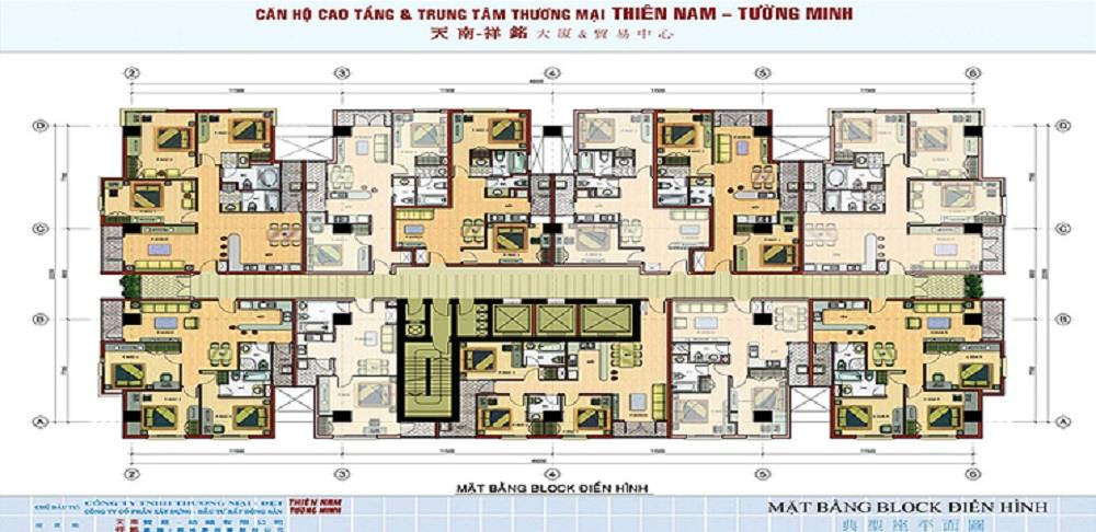 Sơ đồ mặt bằng tổng thể quy hoạch dự án căn hộ Thiên Nam Apartment