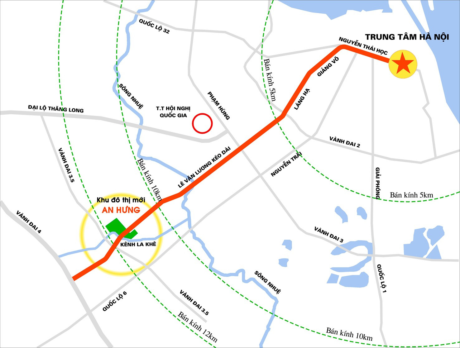 Sơ đồ vị trí chiến lược của Khu đô thị An Hưng tại Hà Nội