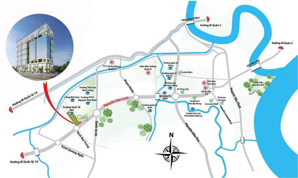 Sơ đồ vị trí đắc địa của dự án Calla Garden