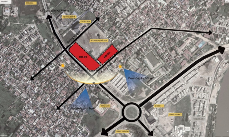 Sơ đồ vị trí dự án Hoàng Huy Commerce tại quận Lê Chân