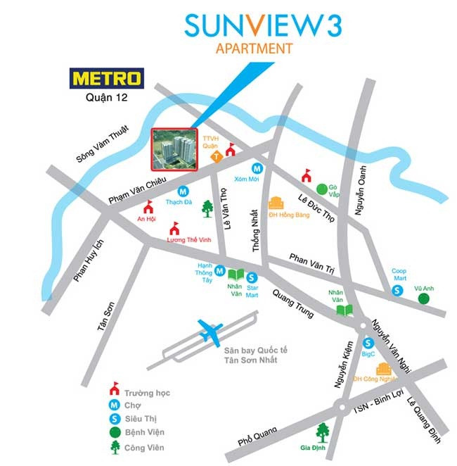 Sơ đồ vị trí dự án Sunview 3 kết nối ngoại khu