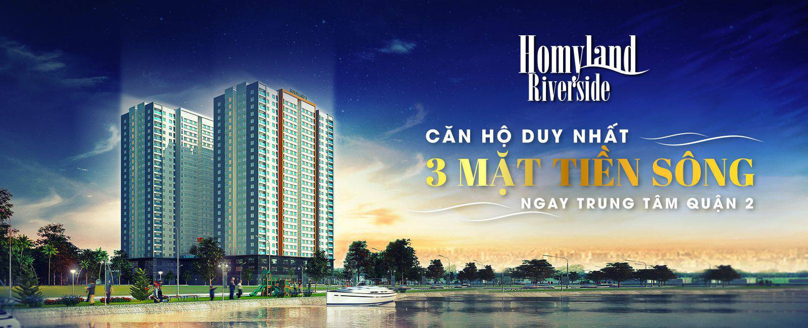 Tầm nhìn sông và không gian thoáng đãng của dự án Homyland Riverside