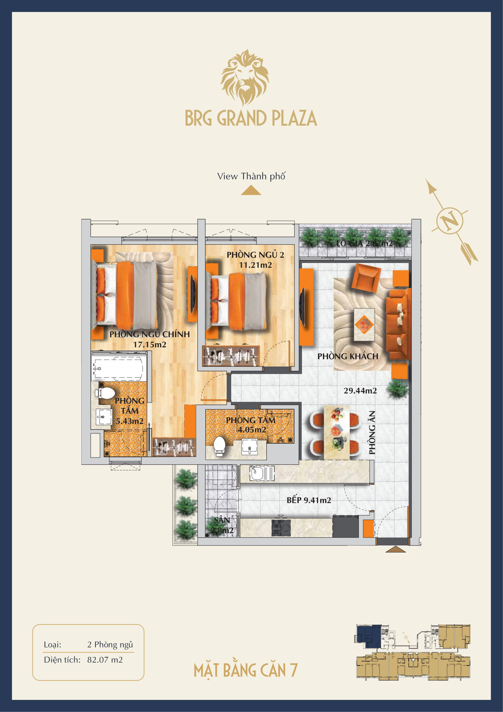 Thiết kế căn hộ Brg Grand Plaza tận dụng tối đa ánh sáng thiên nhiên