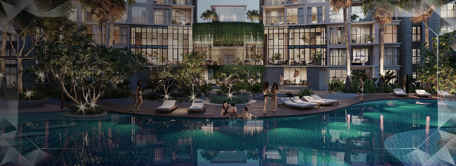 Thiết kế cảnh quan xanh mát tại khu căn hộ Diamond Centery