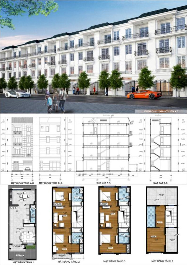 Thiết kế hiện đại của các căn nhà liền kề tại Khu đô thị Mê Linh Vista City