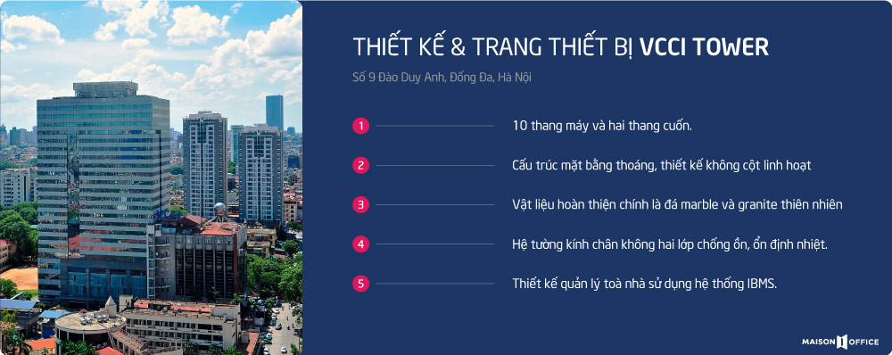 Thiết kế hiện đại và trang thiết bị tối tân tại VCCI Tower