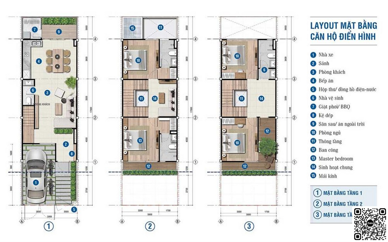 Thiết kế mặt bằng chi tiết của một căn nhà phố Citi Bella