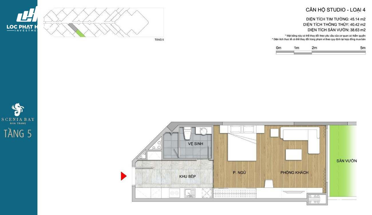 Thiết kế nội thất căn hộ 1 phòng ngủ Scenia Bay