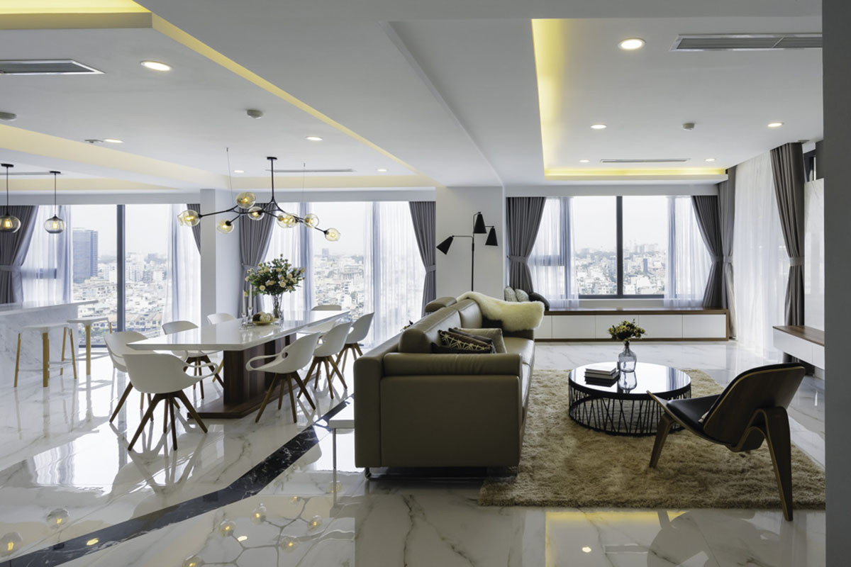 Thiết kế nội thất hiện đại căn hộ chung cư Hoàng Diệu H2