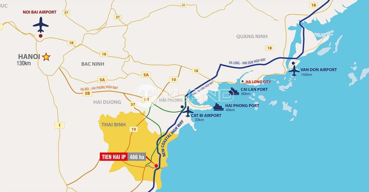 Tiện ích ngoại khu kết nối Khu công nghiệp Tiền Hải