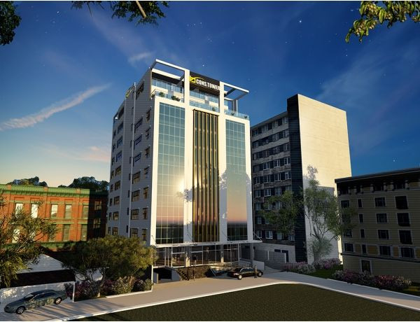 Tòa nhà Bcons Tower II hiện đại trên trục đường chính