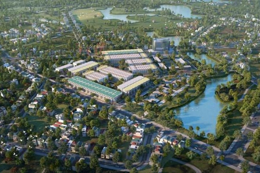 Toàn cảnh dự án TNR Stars Bích Động nhìn từ trên cao, thể hiện quy hoạch tổng thể khu đô thị mới hiện đại