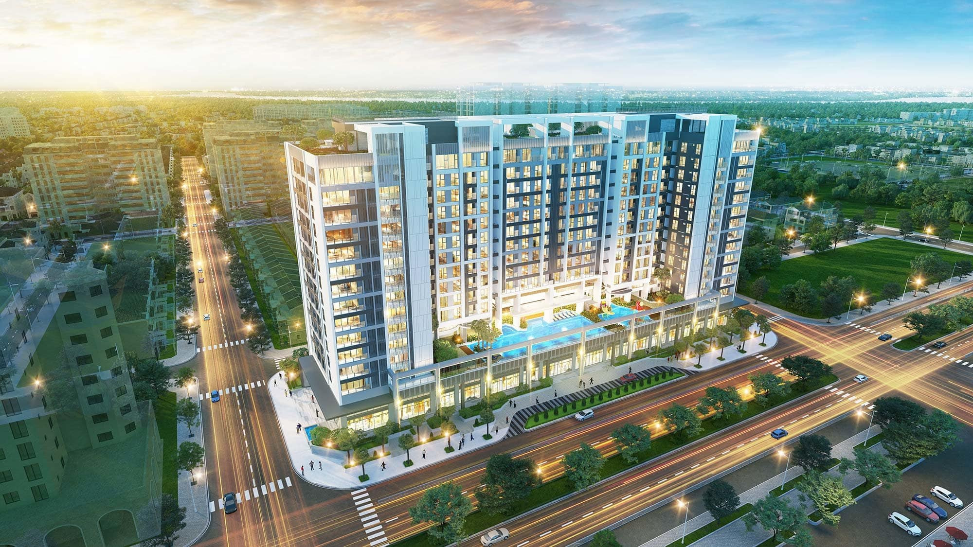 Tổng thể quy hoạch dự án The Ascentia Quận 7 nhìn từ xa