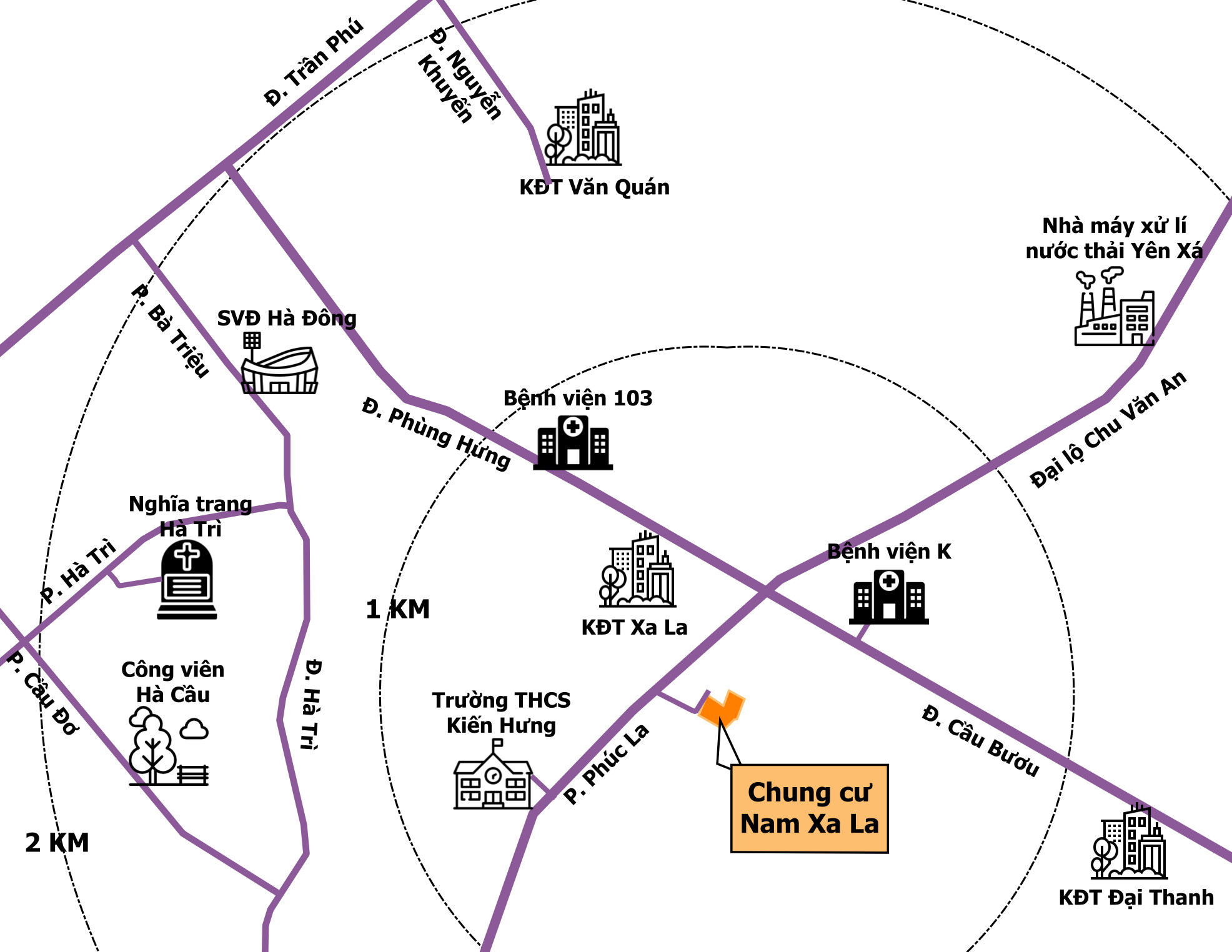 Vị trí chiến lược chung cư Nam Xa La Hà Đông