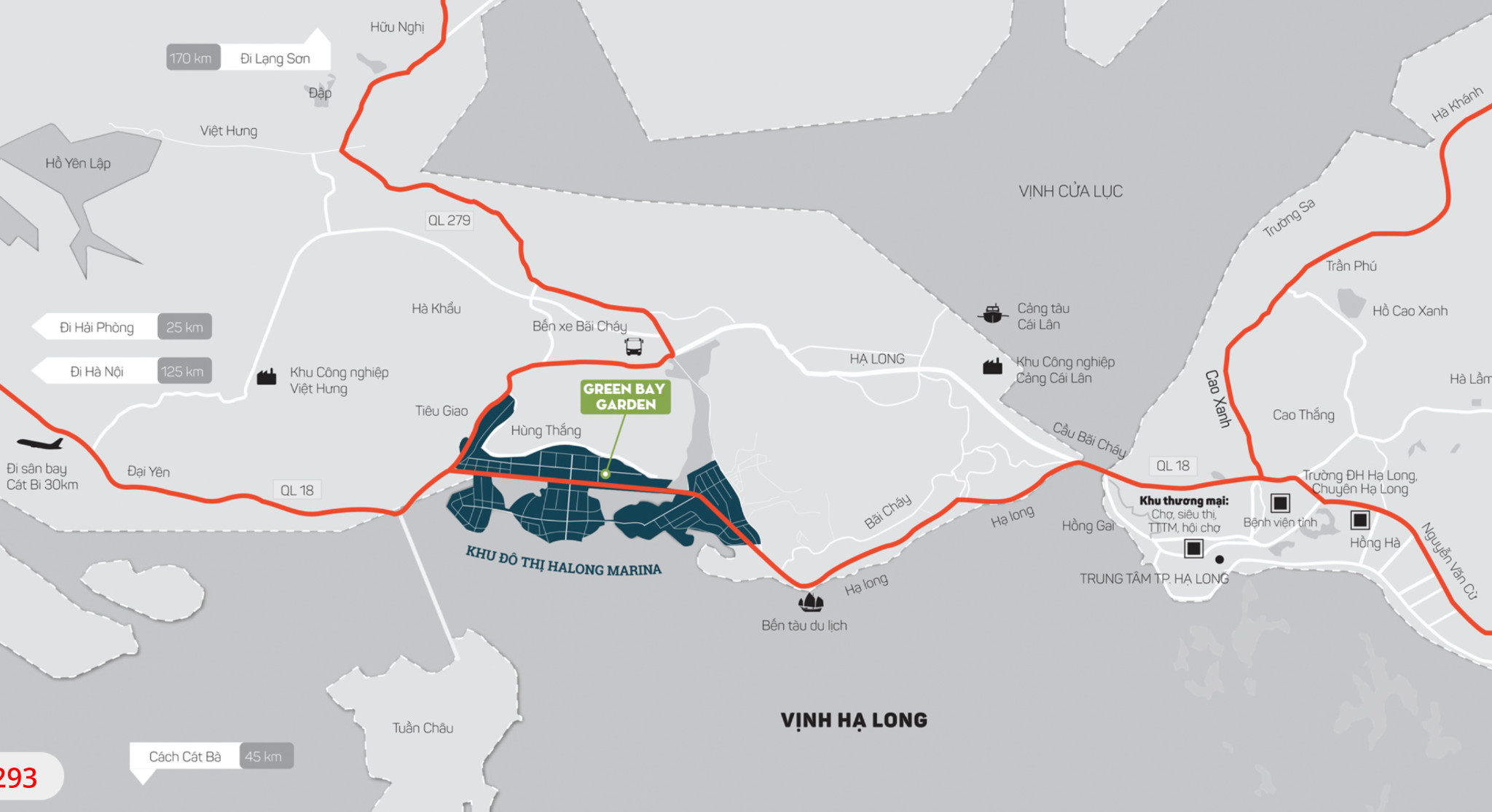 Vị trí chiến lược của căn hộ chung cư Green Bay Garden trên bản đồ Hạ Long