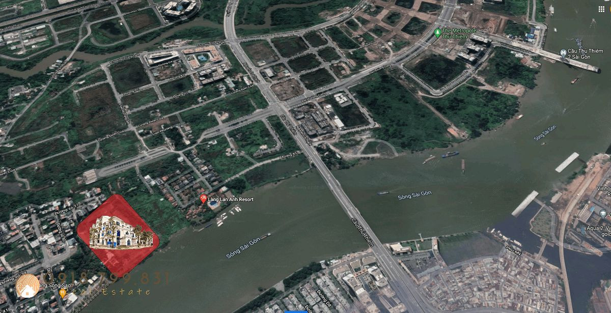 Vị trí chiến lược của dự án biệt thự Villa Veneta ngay trung tâm khu đô thị Thủ Thiêm.