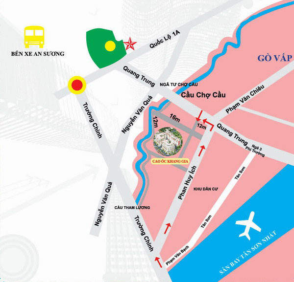 Vị trí chiến lược của dự án căn hộ Khang Gia Gò Vấp trên bản đồ